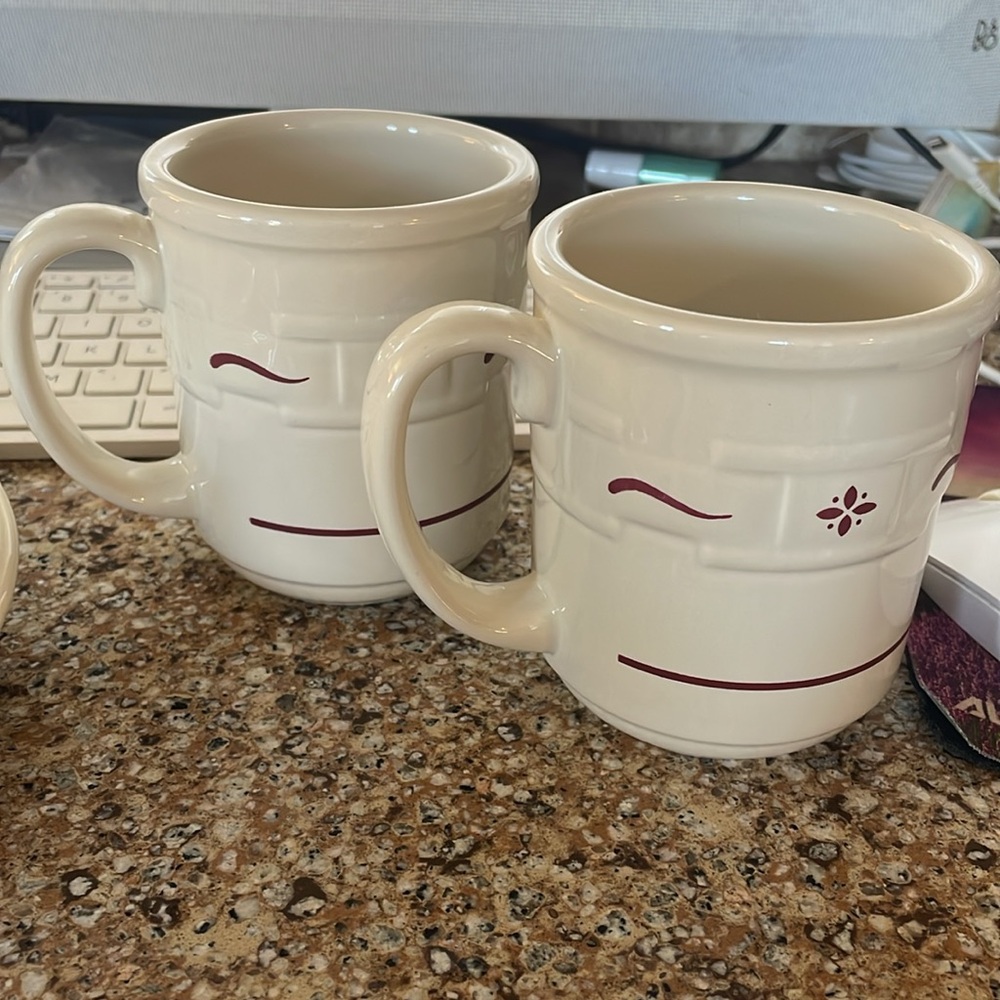 Longaberger Woven Traditions Red Mug Set of Two